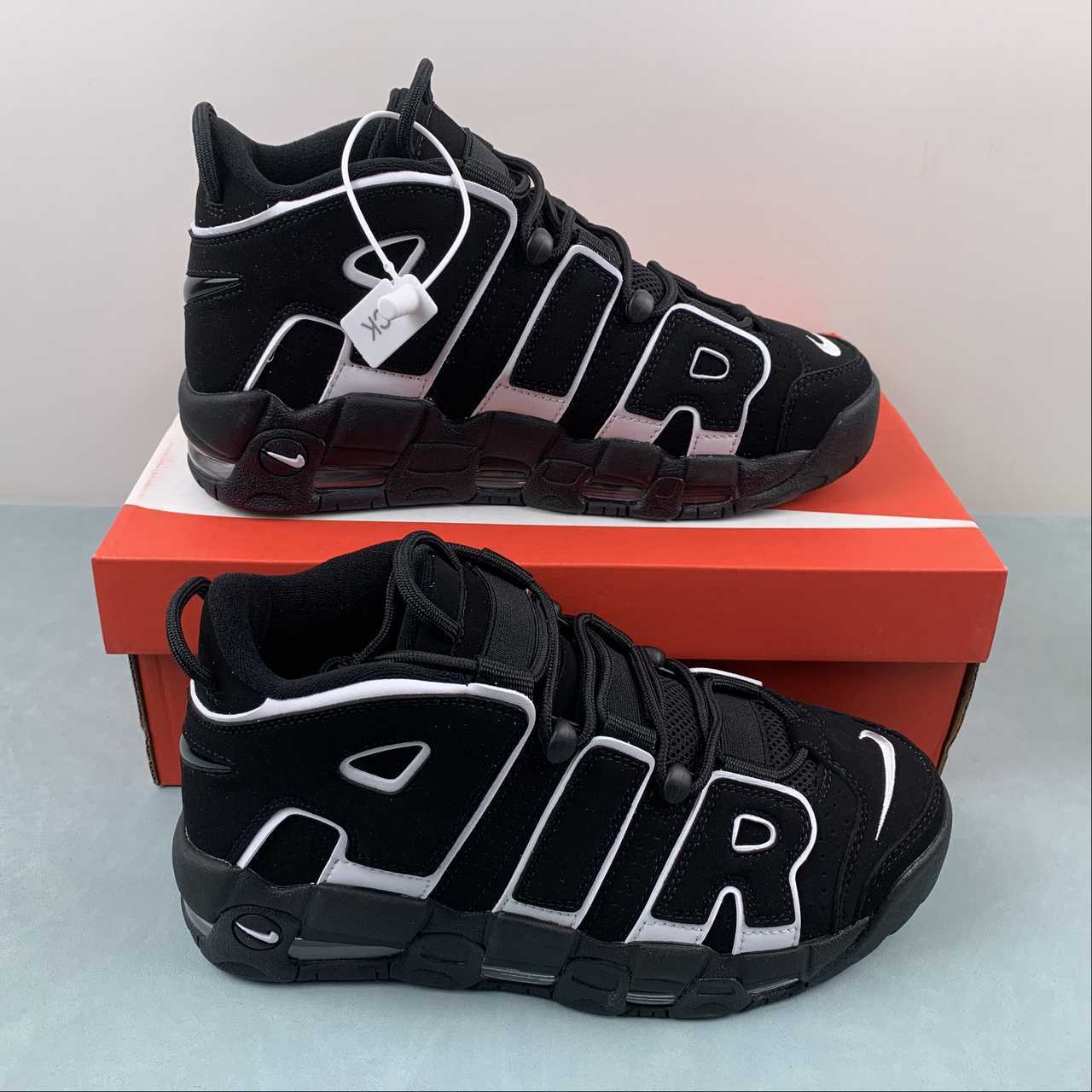 Nike Air More Uptempo Low BLACK/WHITE2